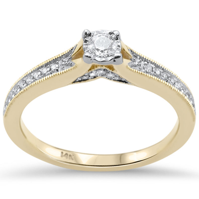 DIAMOND CLOSEOUT! .24ct G SI 14K Yellow Gold Diamond Ring Size 6.5