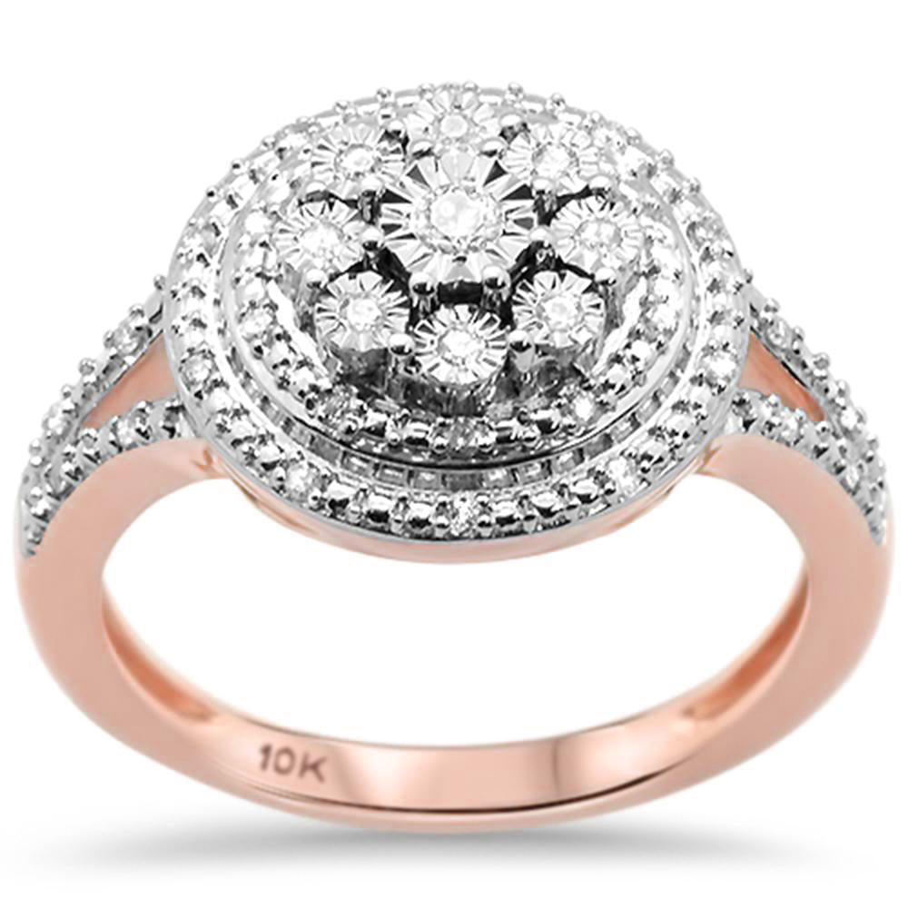 DIAMOND CLOSEOUT! .18ct G SI 10K Rose Gold Diamond Engagement Ring Size 6.5