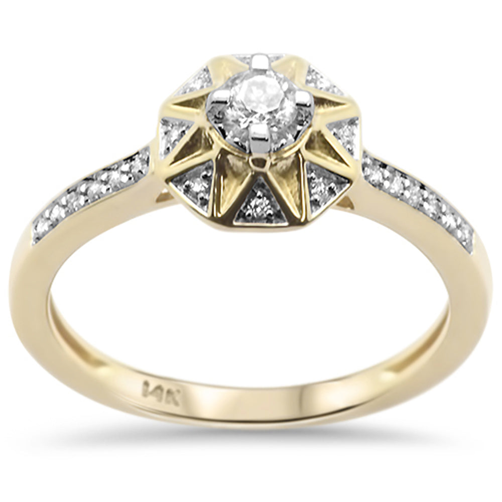 DIAMOND CLOSEOUT! .22ct G SI 14K Yellow Gold Diamond Engagement Ring Size 6.5