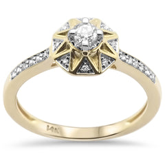 DIAMOND CLOSEOUT! .22ct G SI 14K Yellow Gold Diamond Engagement Ring Size 6.5