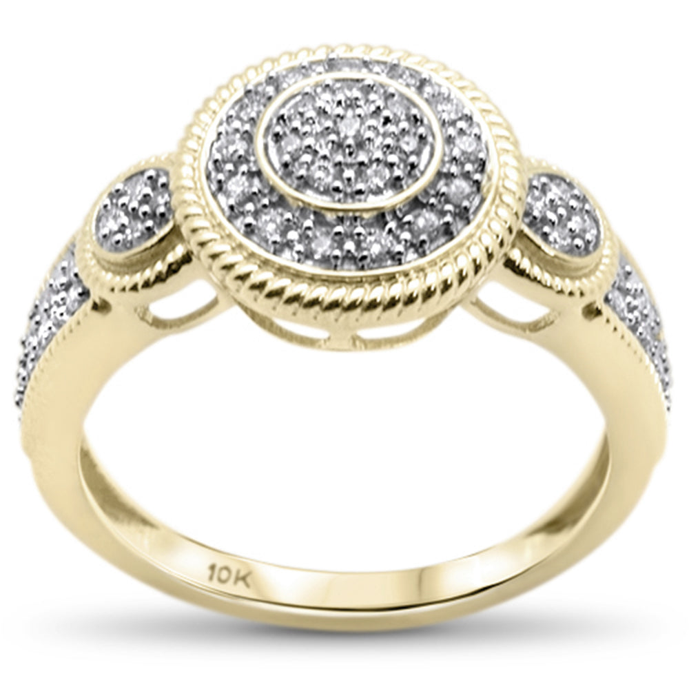 DIAMOND CLOSEOUT! .19CT G SI 10K Yellow Gold Diamond Ladies Three Stone Engagement Ring Size 6.5