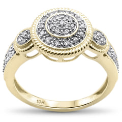 DIAMOND CLOSEOUT! .19CT G SI 10K Yellow Gold Diamond Ladies Three Stone Engagement Ring Size 6.5