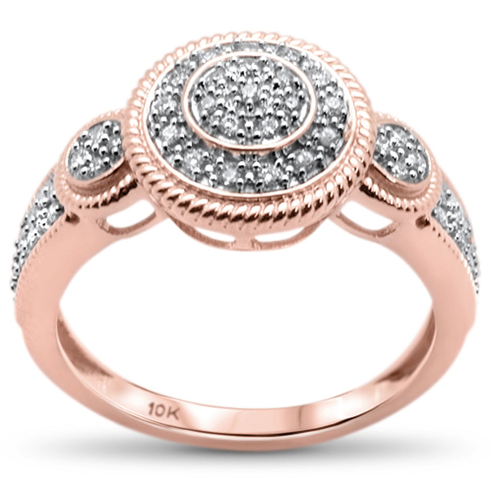 DIAMOND CLOSEOUT! .20CT G SI 10KT Rose Gold Diamond Ladies Three Stone Engagement Ring Size 6.5