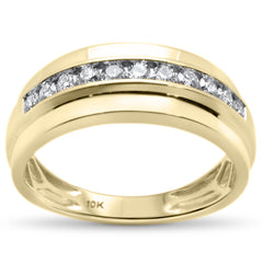 DIAMOND CLOSEOUT!  .52CT G SI 10K Yellow Gold Diamond Men's Diamond Band Ring Size 10