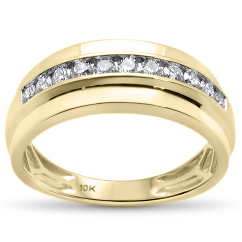 DIAMOND CLOSEOUT!  .52CT G SI 10K Yellow Gold Diamond Men's Diamond Band Ring Size 10