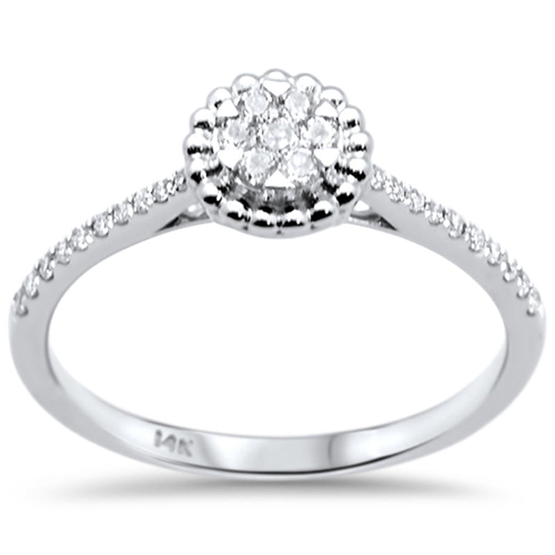 DIAMOND CLOSEOUT! .20ct G SI 14K White Gold Diamond Engagement Ring Size 6.5