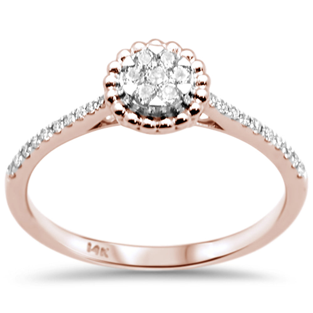 DIAMOND CLOSEOUT! .20ct G SI 14K Rose Gold Diamond Engagement Ring Size 6.5