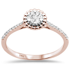 DIAMOND CLOSEOUT! .20ct G SI 14K Rose Gold Diamond Engagement Ring Size 6.5