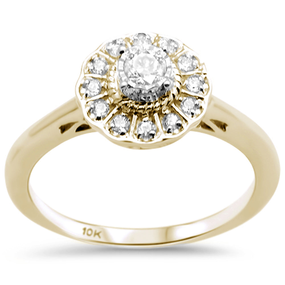 DIAMOND CLOSEOUT! .22ct G SI 10K Yellow Gold Diamond Engagement Ring Size 6.5
