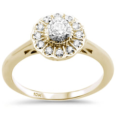 DIAMOND CLOSEOUT! .22ct G SI 10K Yellow Gold Diamond Engagement Ring Size 6.5