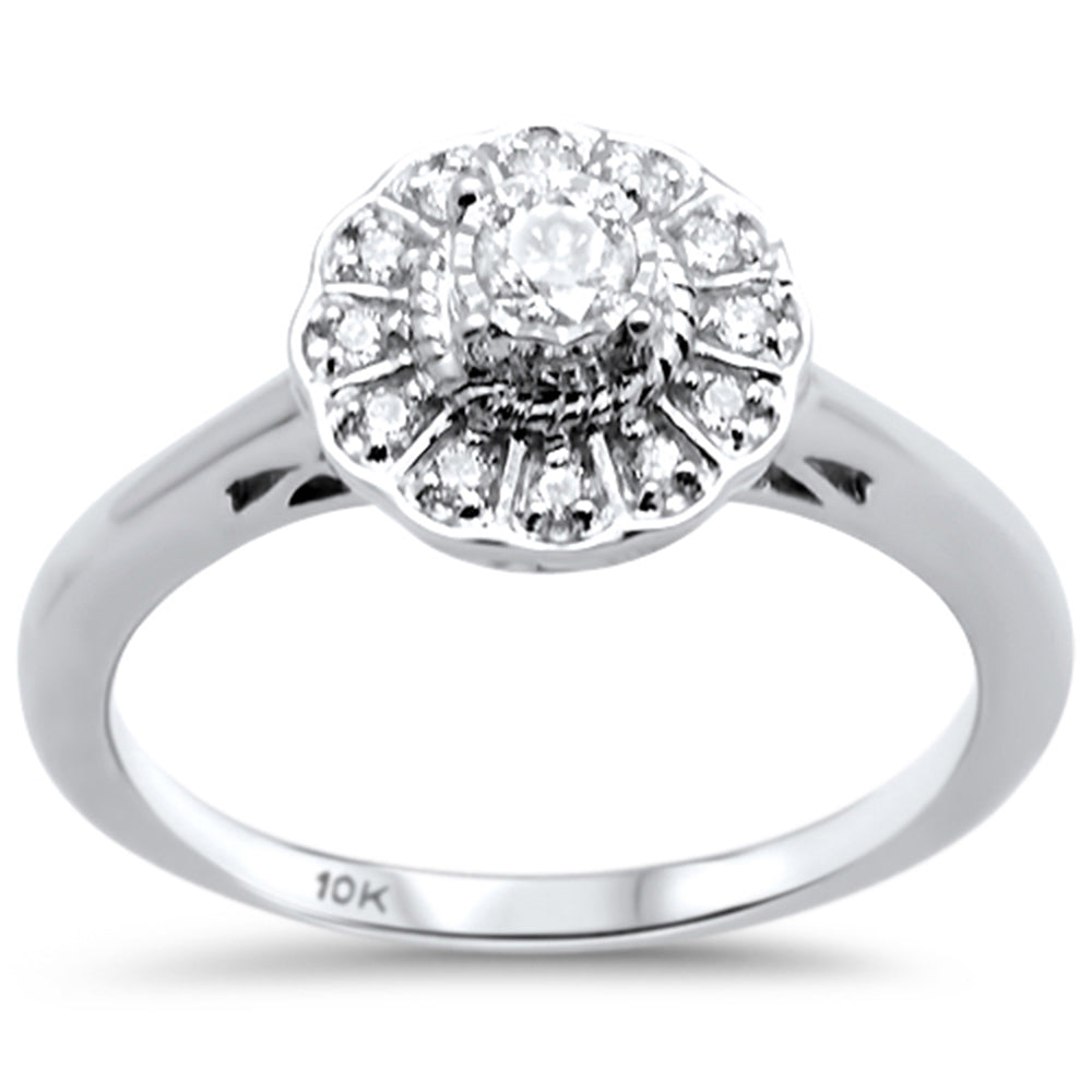 DIAMOND CLOSEOUT! .22ct G SI 10K White Gold Diamond Engagement Ring Size 6.5