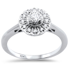 DIAMOND CLOSEOUT! .22ct G SI 10K White Gold Diamond Engagement Ring Size 6.5