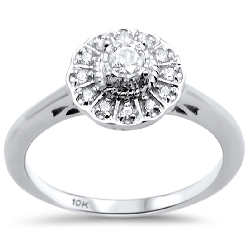 DIAMOND CLOSEOUT! .22ct G SI 10K White Gold Diamond Engagement Ring Size 6.5