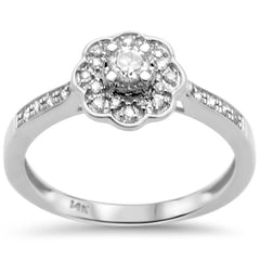 DIAMOND CLOSEOUT! .23ct G SI 14K White Gold Diamond Engagement Ring Size 6.5