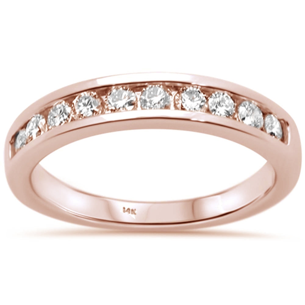DIAMOND CLOSEOUT! .48ct 14K Rose Gold Diamond Men's Wedding Band Ring Size 10