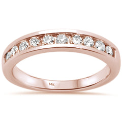 DIAMOND CLOSEOUT! .48ct 14K Rose Gold Diamond Men's Wedding Band Ring Size 10