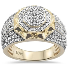 DIAMOND CLOSEOUT! 1.24CT G SI 10KT Yellow Gold Diamond Men's Ring Size 10
