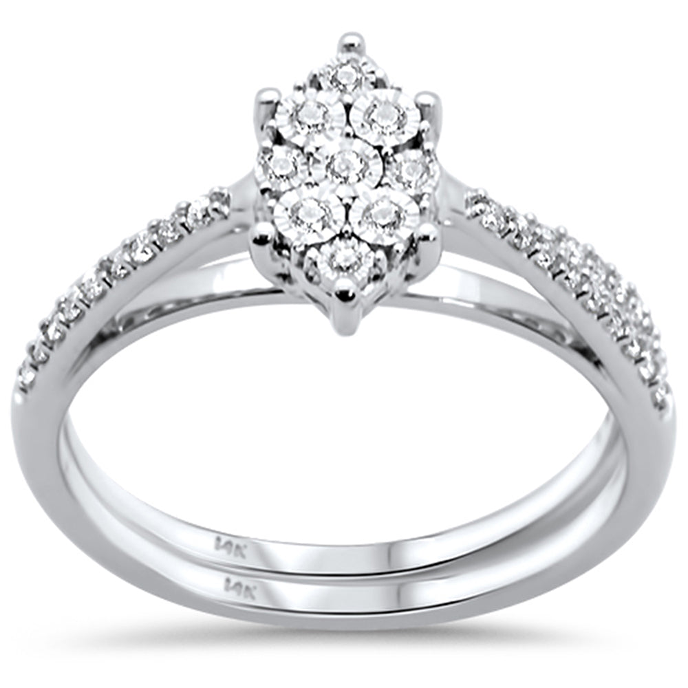 DIAMOND CLOSEOUT! .25CT G SI 14KT White Gold Diamond Marquise Shape Brial Set Size 6.5