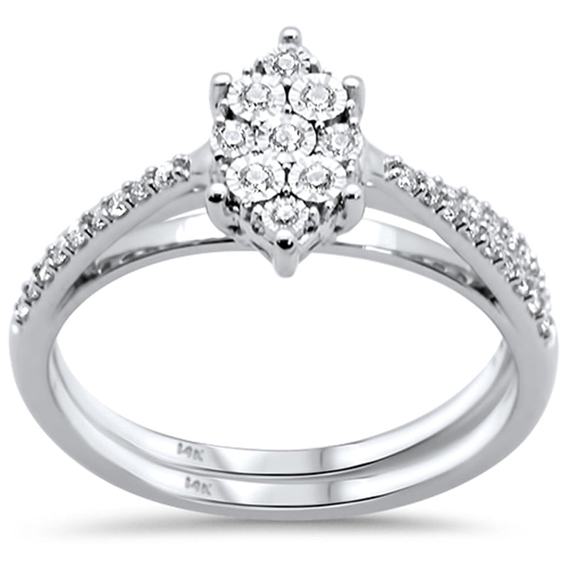 DIAMOND CLOSEOUT! .25CT G SI 14KT White Gold Diamond Marquise Shape Brial Set Size 6.5
