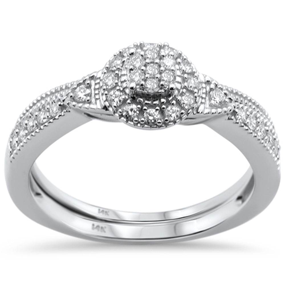 DIAMOND CLOSEOUT! .23ct F SI 14K White Gold Diamond Bridal Ring Set