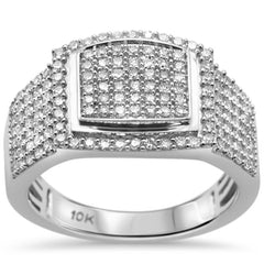 DIAMOND CLOSEOUT! 1.04ct G SI 10K White Gold Diamond Men's Ring Size 10
