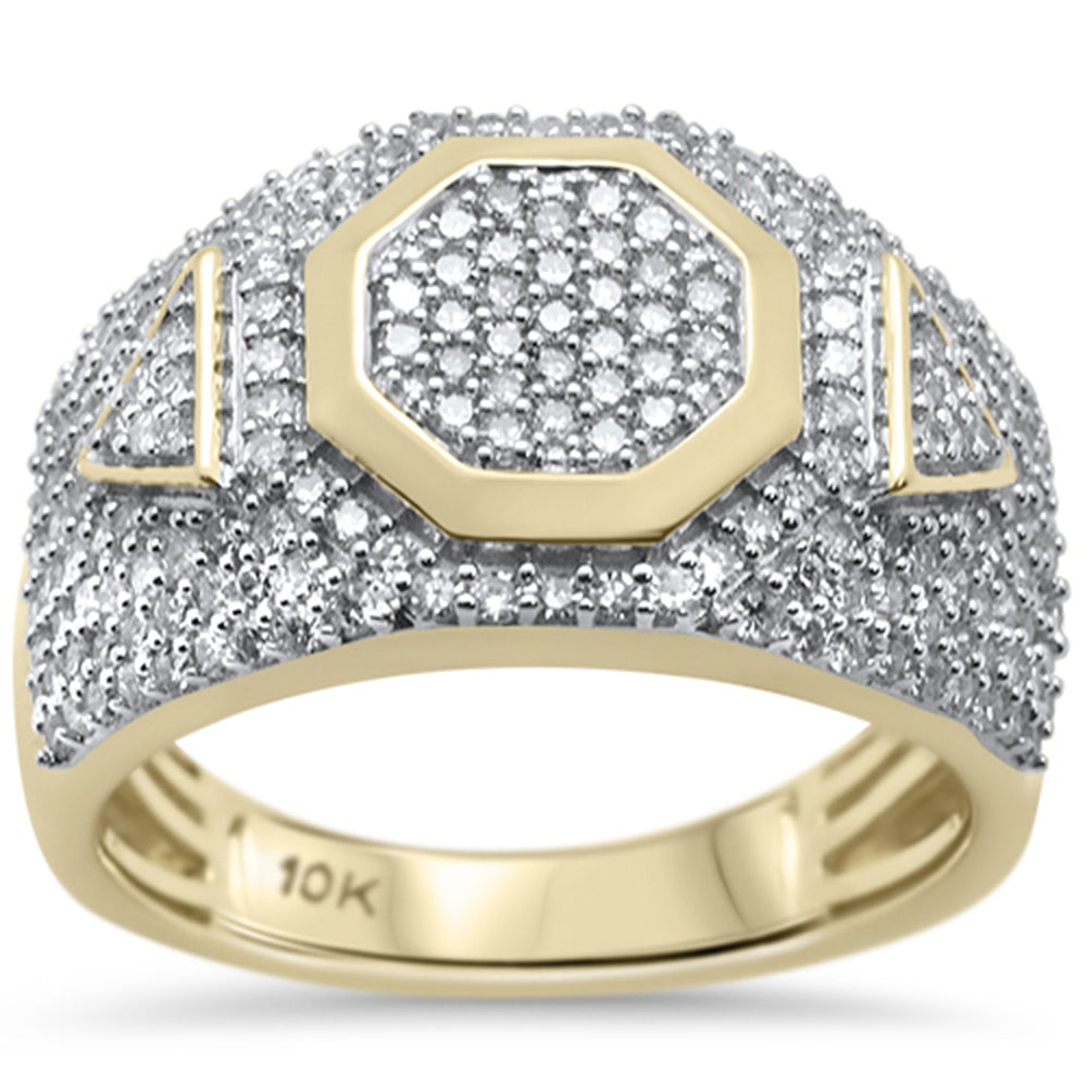 DIAMOND CLOSEOUT!  1.26ct F SI 10K Yellow Gold Diamond Men's Ring Size 10