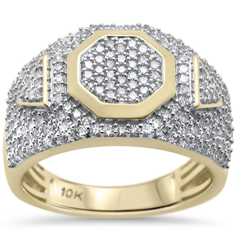 DIAMOND CLOSEOUT!  1.26ct F SI 10K Yellow Gold Diamond Men's Ring Size 10