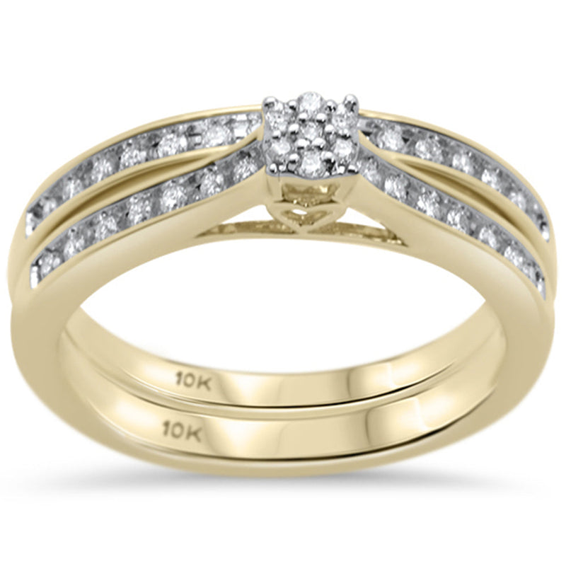 DIAMOND CLOSEOUT! .25ct F SI 10K Yellow Gold Diamond Bridal Ring Set