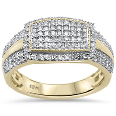 DIAMOND CLOSEOUT!  .88ct F SI 10K Yellow Gold Diamond Men's Ring Size 10