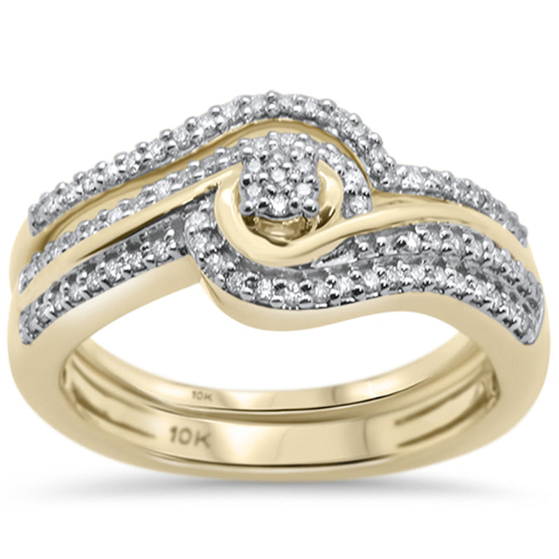 DIAMOND CLOSEOUT! .23ct F SI 10K Yellow Gold Diamond Bridal Ring Set