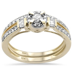 DIAMOND CLOSEOUT! .47CT G SI 10K Yellow Gold Diamond Engagement Ring Bridal Set Size 6.5