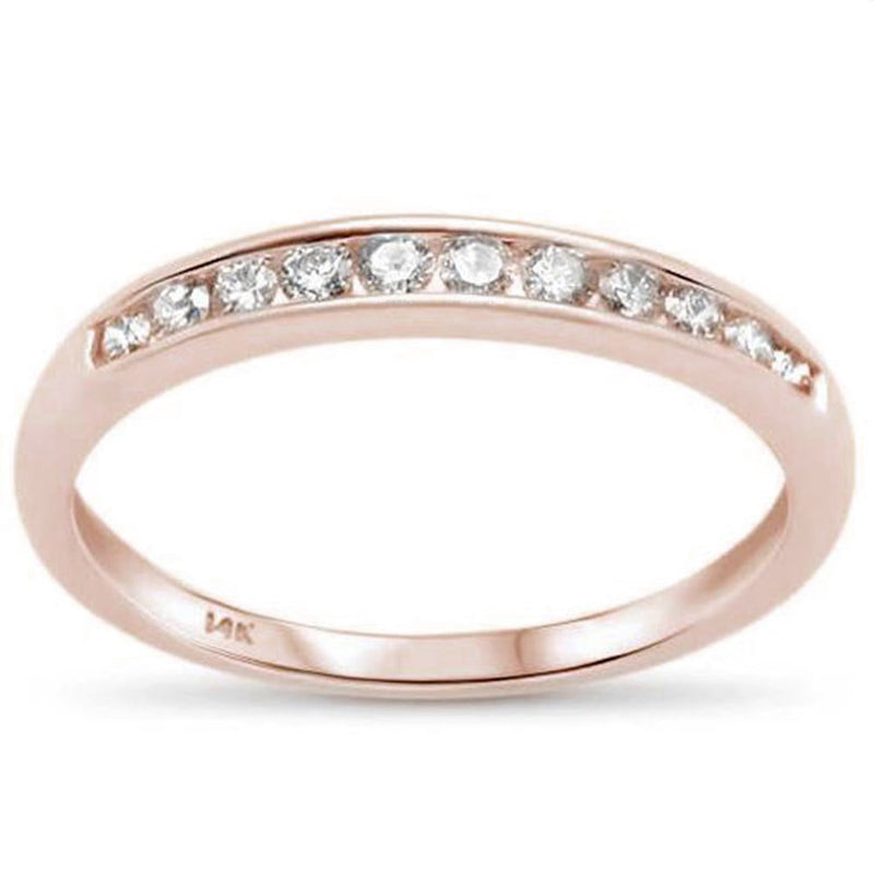 DIAMOND CLOSEOUT! .26ct G SI 14K Rose Gold Diamond Wedding Band Ring