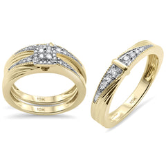 DIAMOND CLOSEOUT!  .40ct G SI 10K Yellow Gold Diamond 3pcs Wedding Trio Set