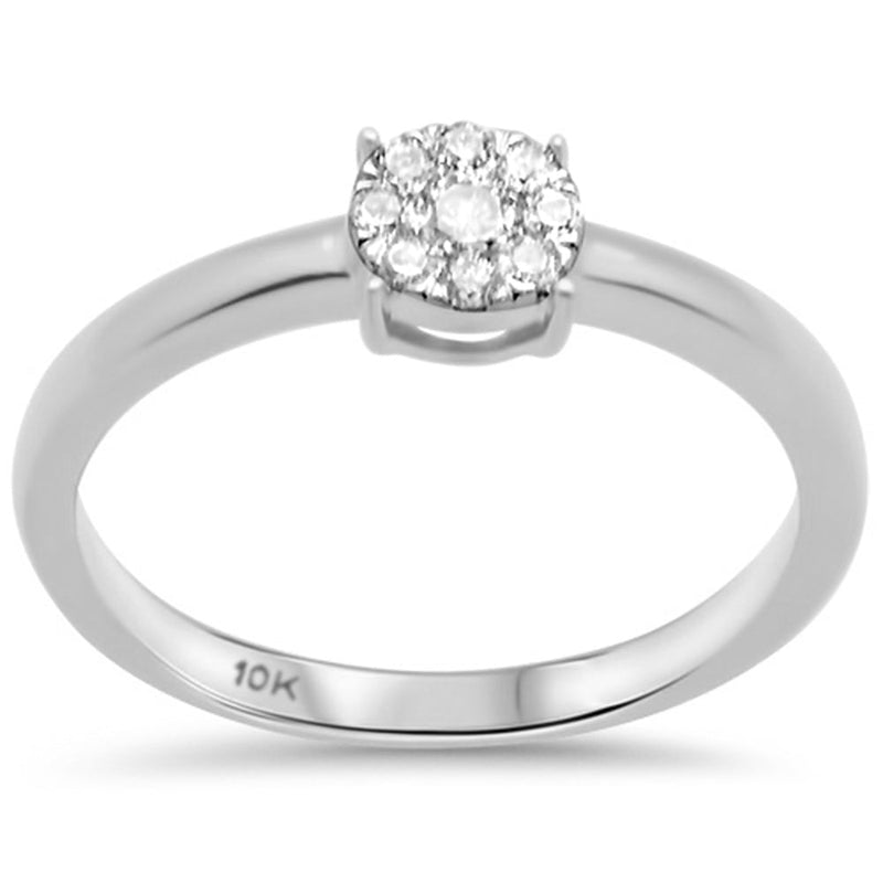 DIAMOND CLOSEOUT! .19ct G SI 10K White Gold Diamond Engagement Ring Size 6.5