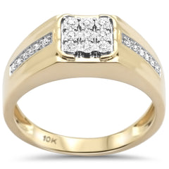 DIAMOND CLOSEOUT!  .14ct F SI 10K Yellow Gold Diamond Men's Band Ring Size 10