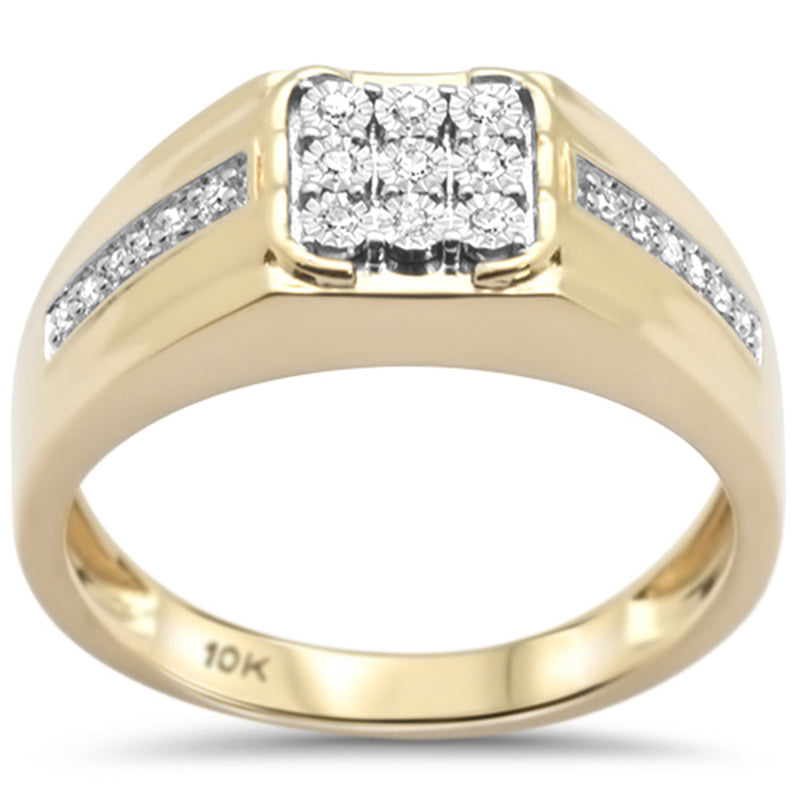 DIAMOND CLOSEOUT!  .14ct F SI 10K Yellow Gold Diamond Men's Band Ring Size 10