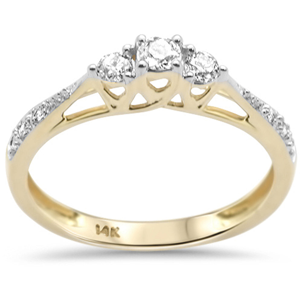 DIAMOND CLOSEOUT! .25ct F SI 14KT Yellow Gold Diamond Engagement Ring Size 6.5