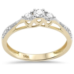 DIAMOND CLOSEOUT! .25ct F SI 14KT Yellow Gold Diamond Engagement Ring Size 6.5