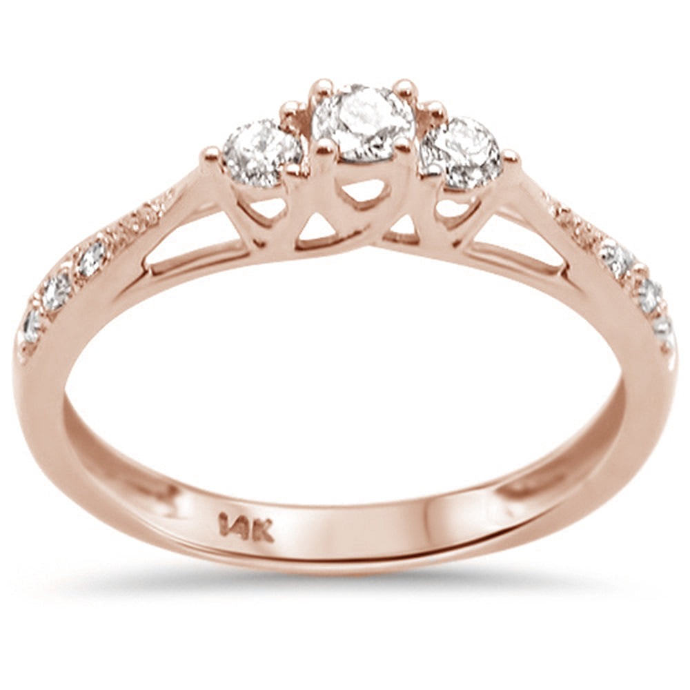 DIAMOND CLOSEOUT! .25ct F SI 14K Rose Gold Diamond Engagement Ring Size 6.5