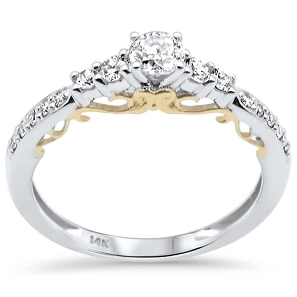 DIAMOND CLOSEOUT! .53ct F SI 14K White Gold Diamond Engagement Ring Size 6.5