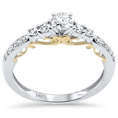 DIAMOND CLOSEOUT! .53ct F SI 14K White Gold Diamond Engagement Ring Size 6.5