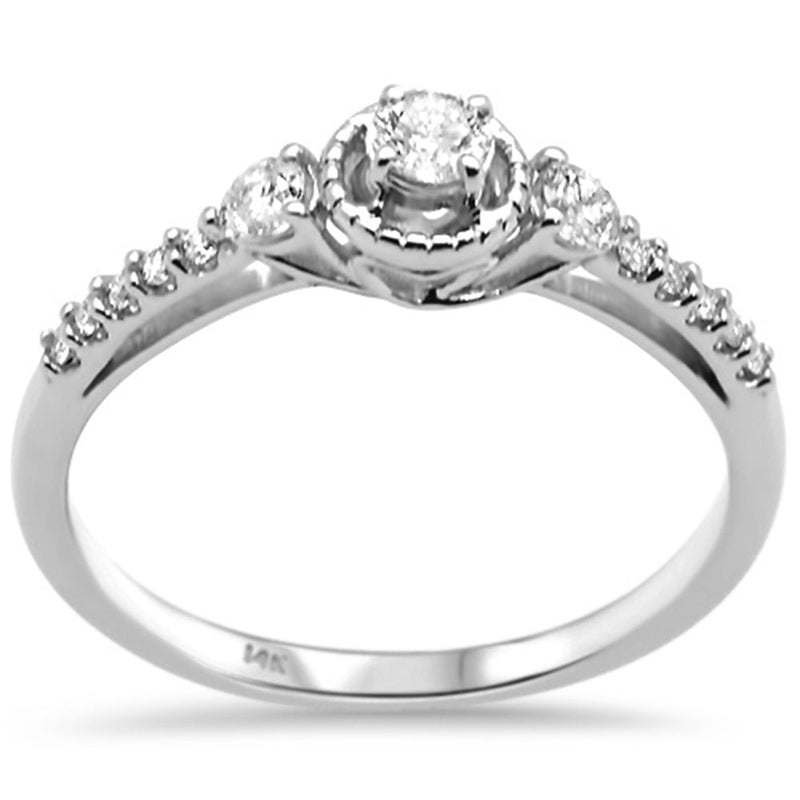 DIAMOND CLOSEOUT! .32ct G SI 14K White Gold Diamond Engagement Ring Size 6.5