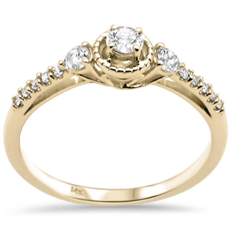 DIAMOND CLOSEOUT! .31ct G SI 14K Yellow Gold Diamond Engagement Ring Size 6.5