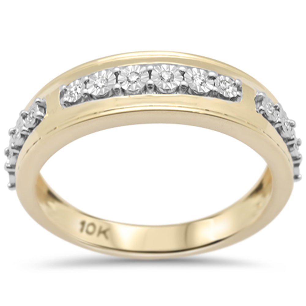DIAMOND CLOSEOUT!  .10ct F SI 10K Yellow Gold Diamond Men's Band Ring Size 10