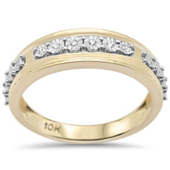 DIAMOND CLOSEOUT!  .10ct F SI 10K Yellow Gold Diamond Men's Band Ring Size 10