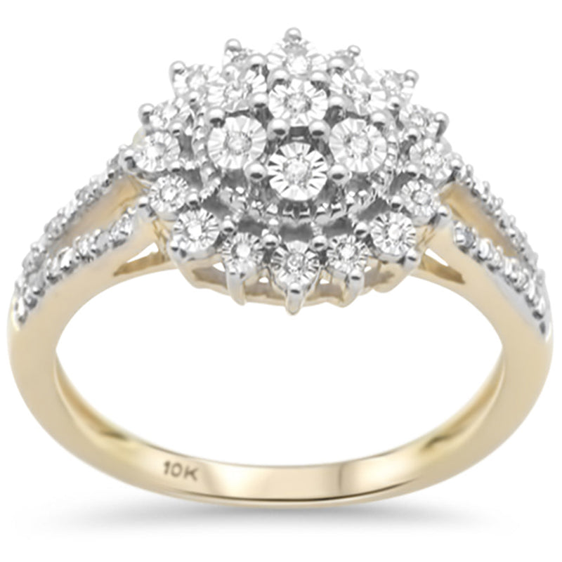 DIAMOND CLOSEOUT! .18ct F SI 10K Yellow Gold Diamond Engagement Ring Size 6.5