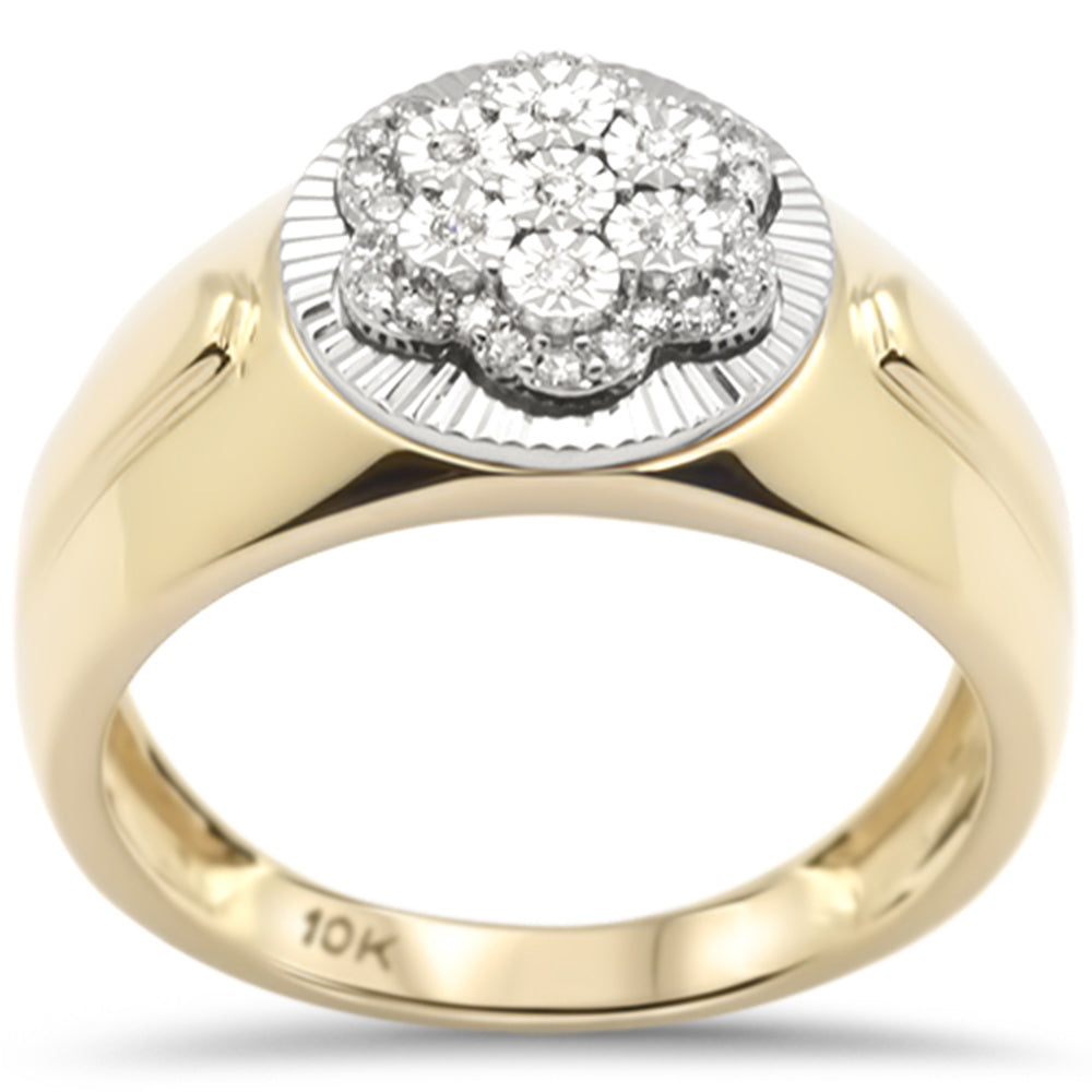 DIAMOND CLOSEOUT!  .18ct F SI 10K Yellow Gold Diamond Men's Band Ring Size 10