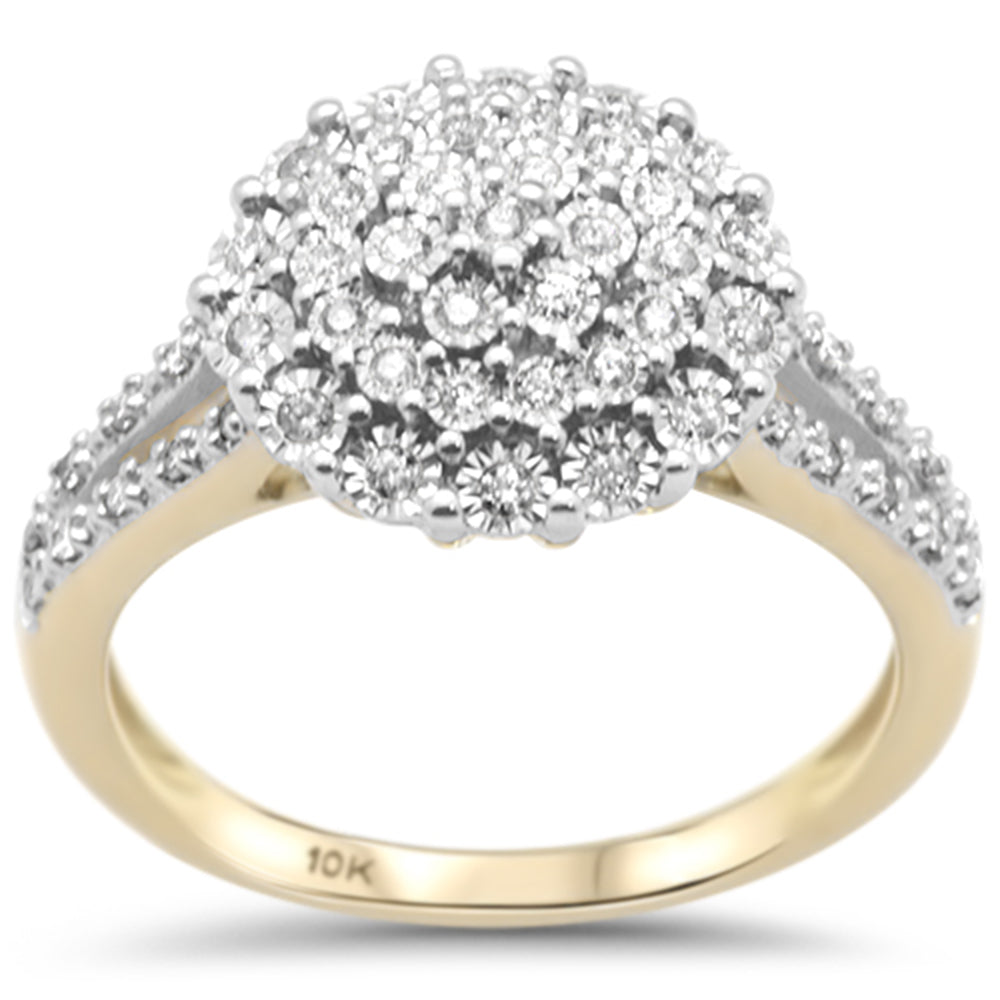 DIAMOND CLOSEOUT! .26ct F SI 10K Yellow Gold Diamond Engagement Ring Size 6.5
