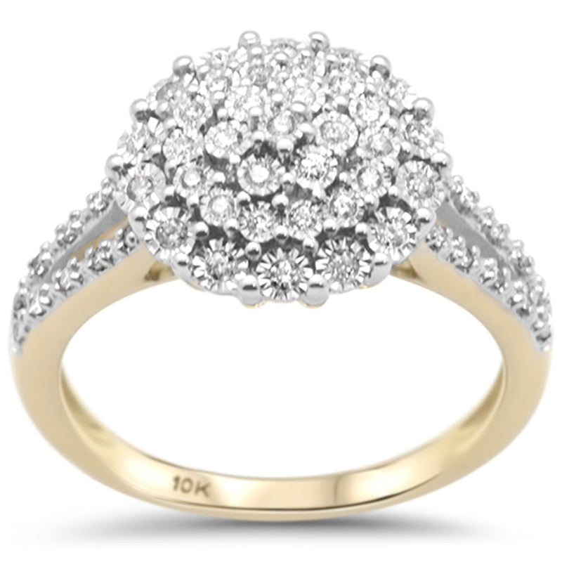 DIAMOND CLOSEOUT! .26ct F SI 10K Yellow Gold Diamond Engagement Ring Size 6.5