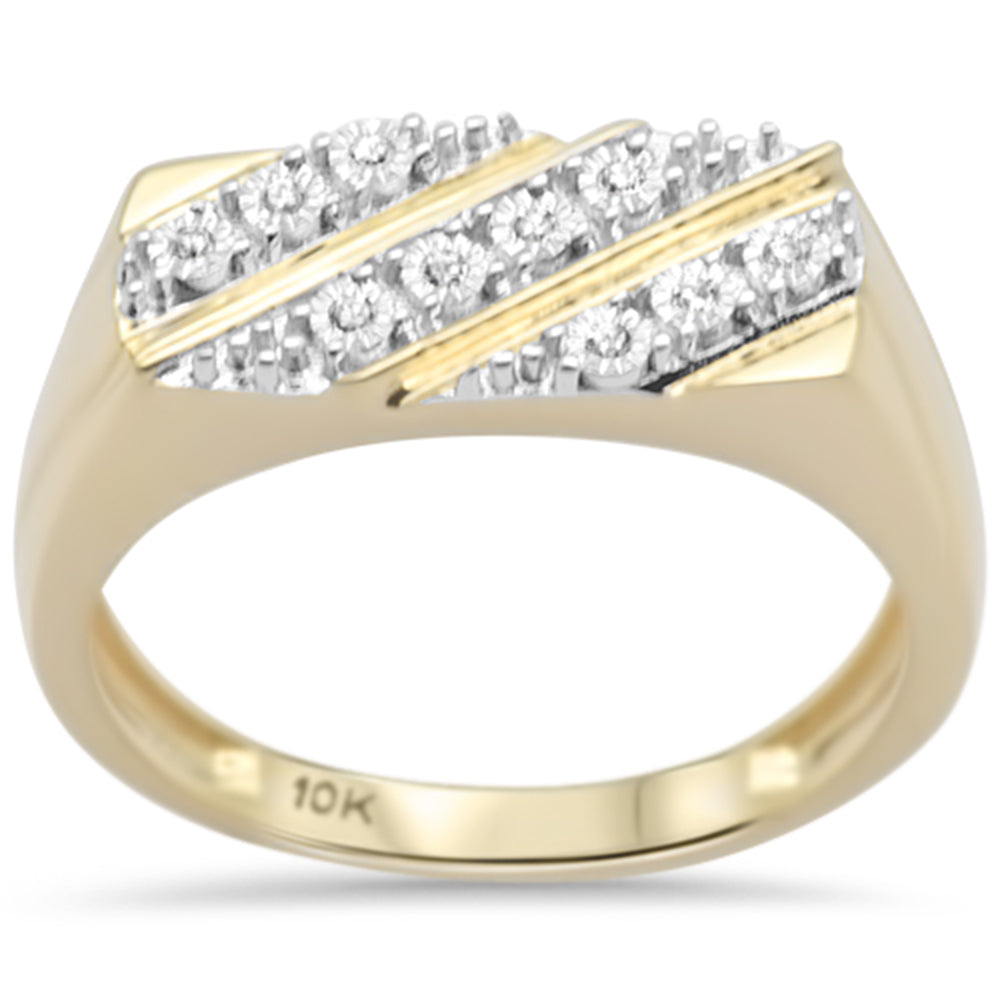 DIAMOND CLOSEOUT! .06ct F SI 10K Yellow Gold Diamond Men's Band Ring Size 10